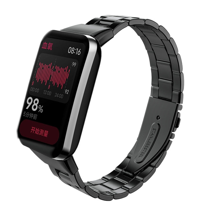 Three-bead Flat Buckle Stainless Steel Watch Band, For Xiaomi Mi Band 7 Pro