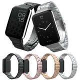 Three-bead Flat Buckle Stainless Steel Watch Band, For Xiaomi Mi Band 7 Pro