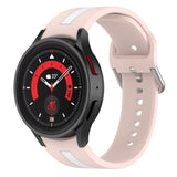 Two-color Stripe Silicone Watch Band, For Samsung Galaxy Watch5 / Watch5 Pro