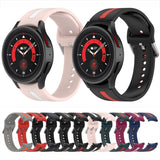 Two-color Stripe Silicone Watch Band, For Samsung Galaxy Watch5 / Watch5 Pro