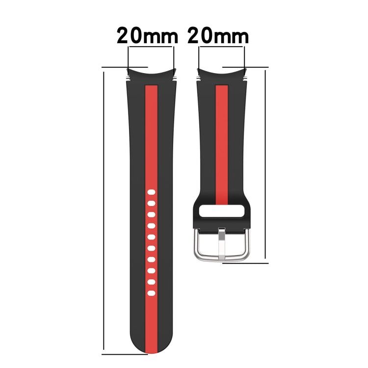 Two-color Stripe Silicone Watch Band, For Samsung Galaxy Watch5 / Watch5 Pro