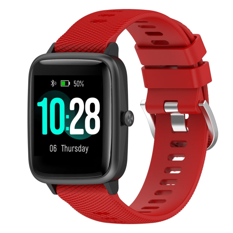 19mm Cross Textured Silicone Watch Band, For Xiaomi Haylou Solar LS01