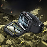 Screen Tempered Glass Film Armor Waterproof Watch Case, For Apple Watch Series 9 / 8 / 7 45mm, For Apple Watch Series 9 / 8 / 7 41mm