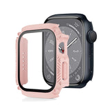 Screen Tempered Glass Film Armor Waterproof Watch Case, For Apple Watch Series 9 / 8 / 7 45mm, For Apple Watch Series 9 / 8 / 7 41mm