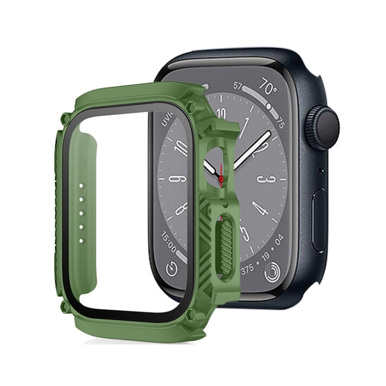 Screen Tempered Glass Film Armor Waterproof Watch Case, For Apple Watch Series 9 / 8 / 7 45mm, For Apple Watch Series 9 / 8 / 7 41mm