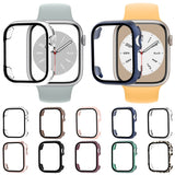Tempered Glass Film PC Watch Case, For Apple Watch Series 9 / 8 / 7 41mm, For Apple Watch Series 9 / 8 / 7 45mm