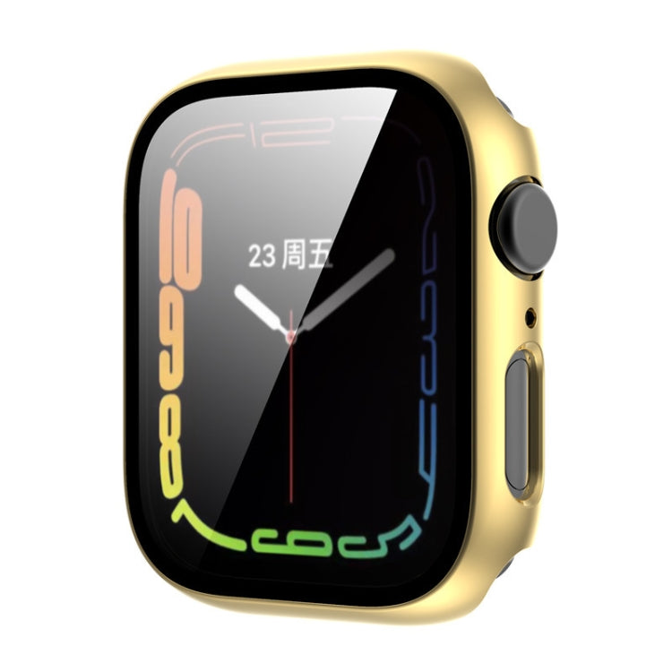Tempered Glass Film Plating PC Watch Case, For Apple Watch Series 9 / 8 & 7 45mm, For Apple Watch Series 9 / 8 & 7 41mm