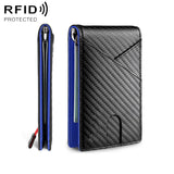 W2108A1 Carbon fiber Business Wallet For Men Blue