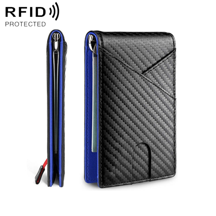 W2108A1 Carbon fiber Business Wallet For Men Blue