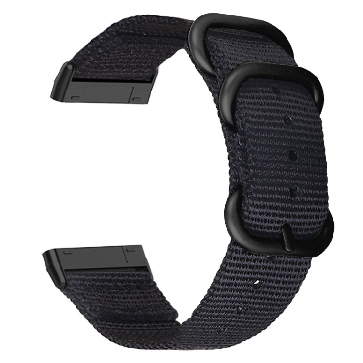 Universal Three-ring Steel Buckle Nylon Watch Band, For Fitbit Versa 4 / Sense 2
