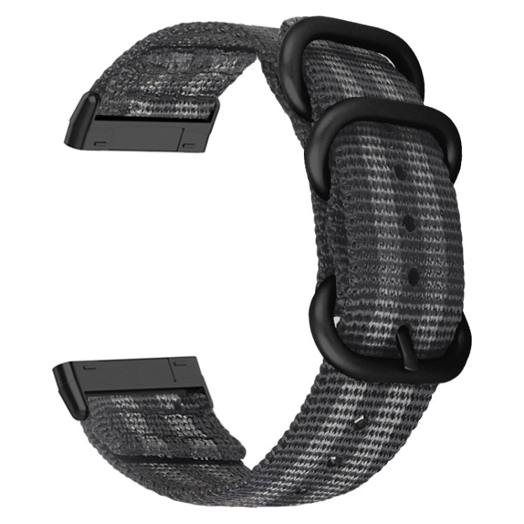 Universal Three-ring Steel Buckle Nylon Watch Band, For Fitbit Versa 4 / Sense 2