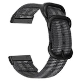 Universal Three-ring Steel Buckle Nylon Watch Band, For Fitbit Versa 4 / Sense 2