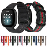 Universal Three-ring Steel Buckle Nylon Watch Band, For Fitbit Versa 4 / Sense 2