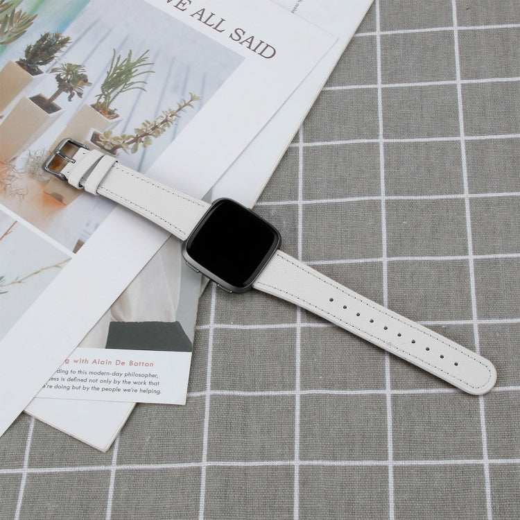 Round Tail Genuine Leather Watch Band, For Fitbit Versa 4 / Sense 2