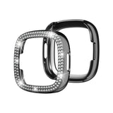 Double-Row Diamond Electroplating PC Watch Case, For Fitbit Versa 4 / Sense 2