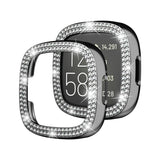 Double-Row Diamond Electroplating PC Watch Case, For Fitbit Versa 4 / Sense 2