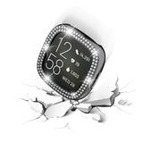 Double-Row Diamond Electroplating PC Watch Case, For Fitbit Versa 4 / Sense 2