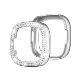 Double-Row Diamond Electroplating PC Watch Case, For Fitbit Versa 4 / Sense 2