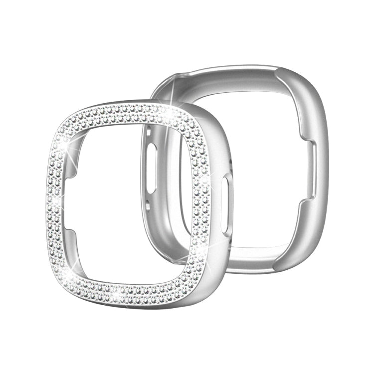 Double-Row Diamond Electroplating PC Watch Case, For Fitbit Versa 4 / Sense 2