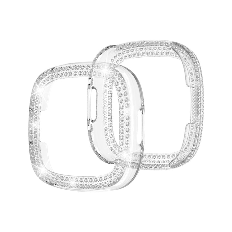 Double-Row Diamond Electroplating PC Watch Case, For Fitbit Versa 4 / Sense 2