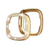 Double-Row Diamond Electroplating PC Watch Case, For Fitbit Versa 4 / Sense 2