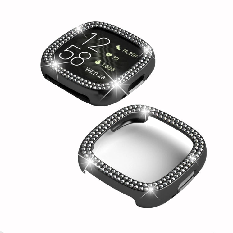 Double-Row Diamond Electroplating PC Watch Case, For Fitbit Versa 4 / Sense 2