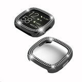 Double-Row Diamond Electroplating PC Watch Case, For Fitbit Versa 4 / Sense 2