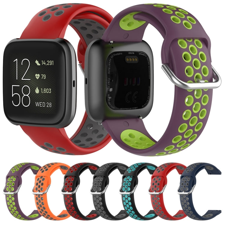 For Fitbit Versa 2 / Versa / Versa Lite 23mm Clasp Two Color Sport Wrist Strap Watchband