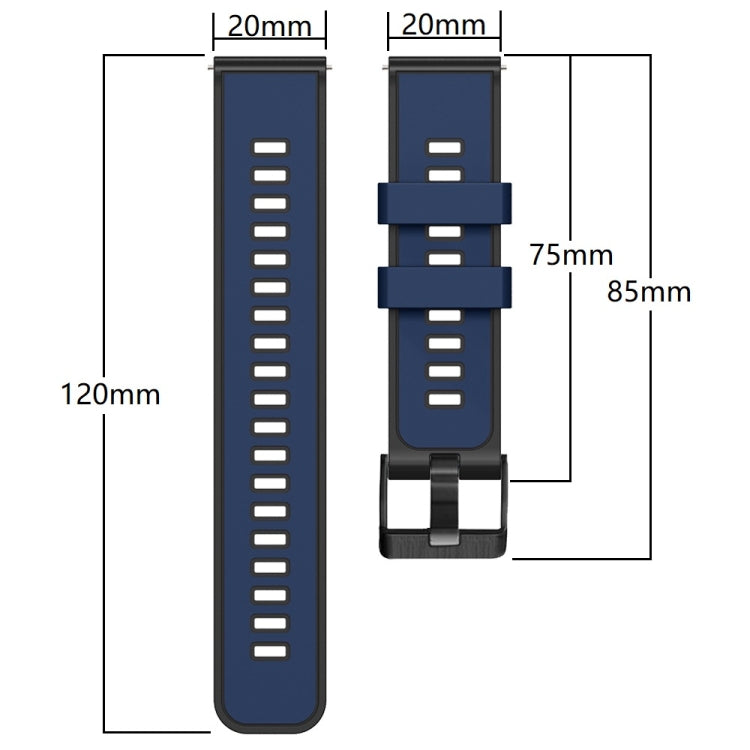 Plain Weave Two-color Silicone Watch Band, For Samsung Galaxy Watch 5 40mm / 44mm