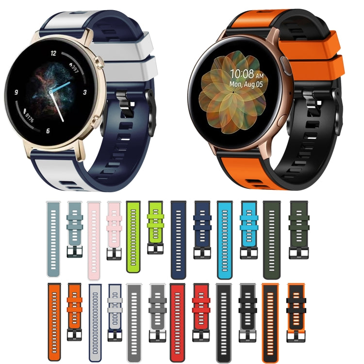 Plain Weave Two-color Silicone Watch Band, For Samsung Galaxy Watch 5 40mm / 44mm