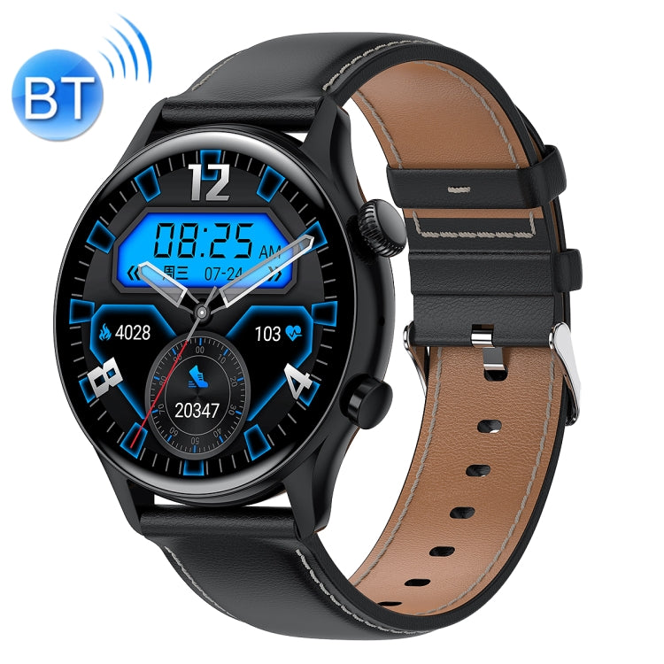 Ochstin 5HK8 Pro 1.36 inch Round Screen Blood Oxygen Blood Pressure Monitoring Bluetooth Smart Watch, Silicone, Leather, Steel - Zen Craft