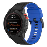 Two-color Silicone Watch Band, For Garmin Fenix 7, For Garmin Fenix 7X