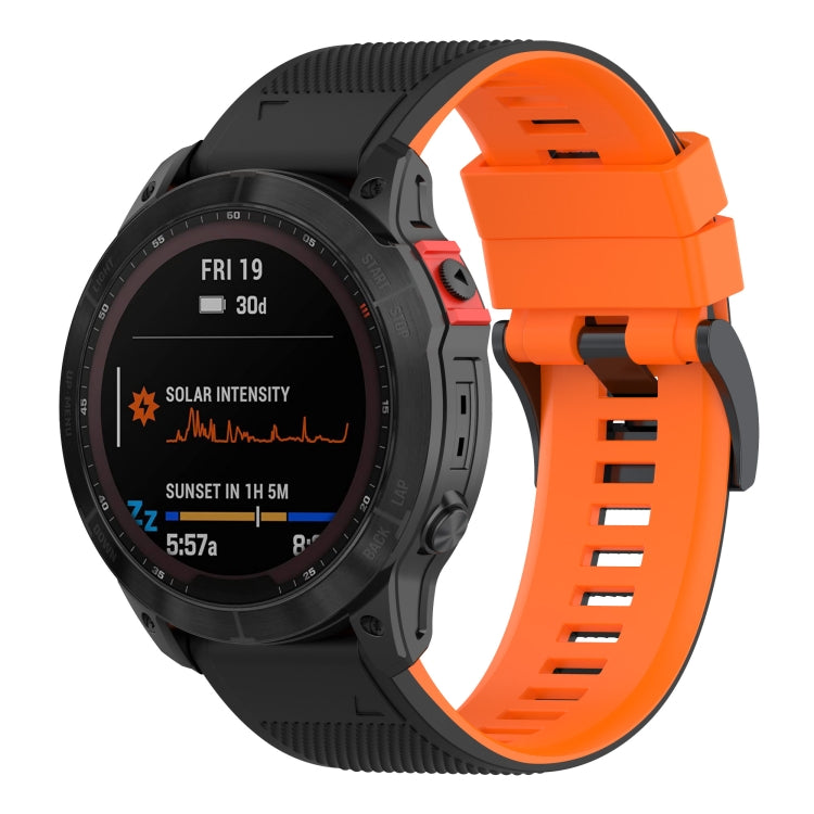 Two-color Silicone Watch Band, For Garmin Fenix 7, For Garmin Fenix 7X