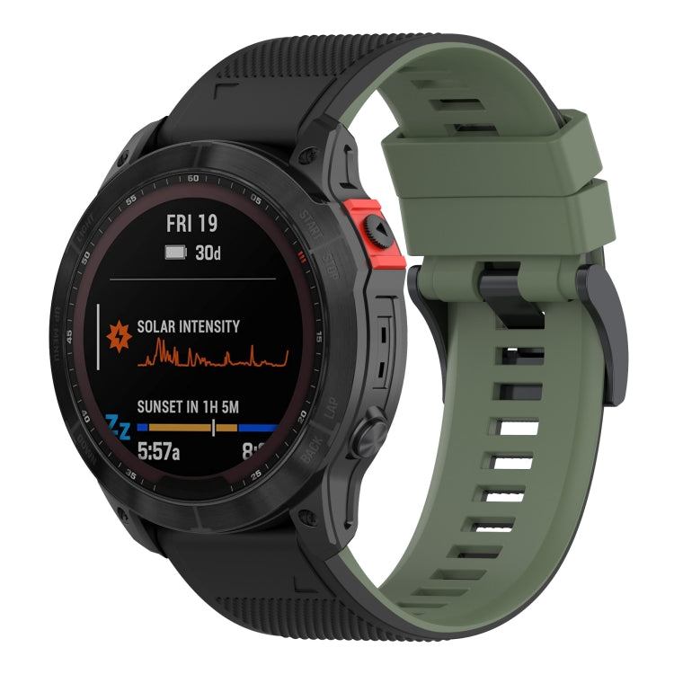 Two-color Silicone Watch Band, For Garmin Fenix 7, For Garmin Fenix 7X