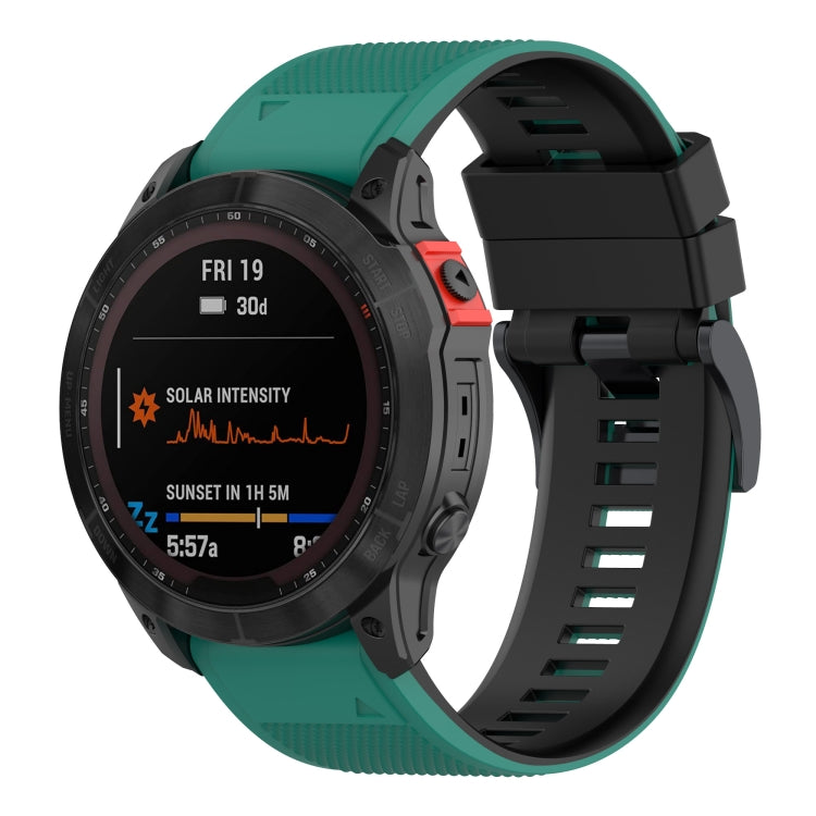 Two-color Silicone Watch Band, For Garmin Fenix 7, For Garmin Fenix 7X