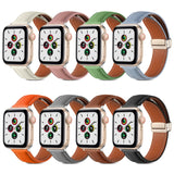 Folding Buckle Genuine Leather Watch Band, For Apple Watch Ultra 49mm / Series 8&7 45mm / SE 2&6&SE&5&4 44mm / 3&2&1 42mm, For Apple Watch Series 8&7 41mm / SE 2&6&SE&5&4 40mm / 3&2&1 38mm