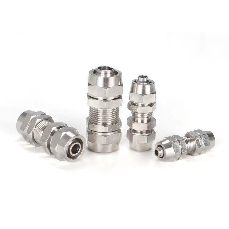 PM-4 LAIZE 2pcsNickel Plated Copper Straight Pneumatic Quick Connector, PM-4 (2pcs), PM-6 (2pcs), PM-8 (2pcs), PM-10 (2pcs), PM-12, PM-14, PM-16