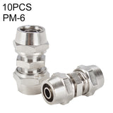 PM-4 LAIZE 2pcsNickel Plated Copper Straight Pneumatic Quick Connector, PM-4 (2pcs), PM-6 (2pcs), PM-8 (2pcs), PM-10 (2pcs), PM-12, PM-14, PM-16