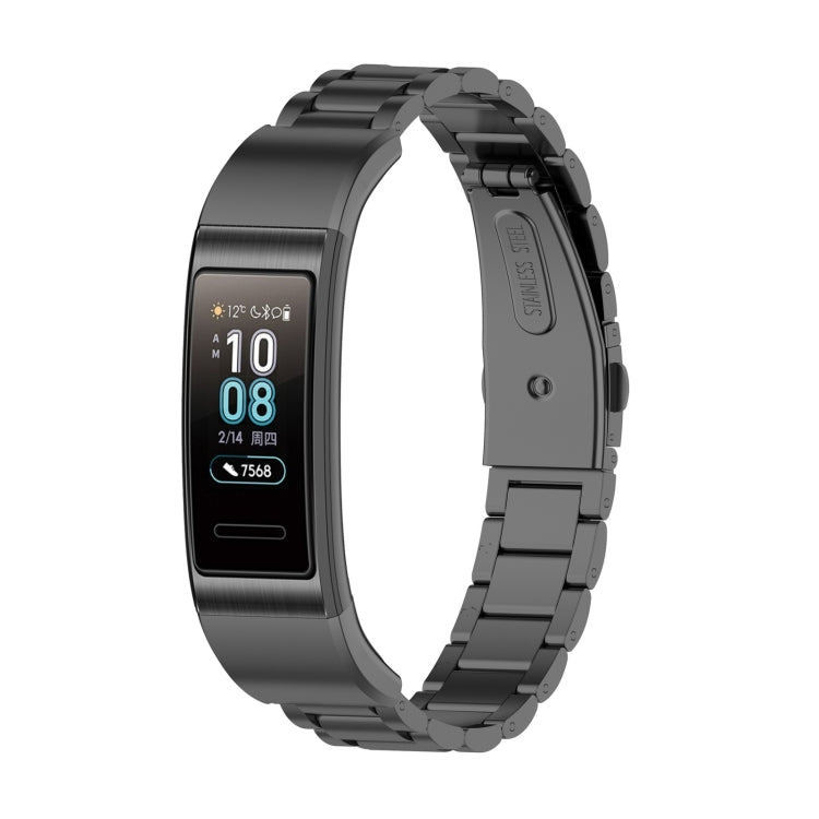 For Huawei Band 4 Pro (TER-B29S) / Band 3 Pro (TER-B29) / Band 3 (TER-B09) Three Beads Steel Wrist Strap Watchband, For Band 4 Pro