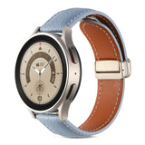 Folding Buckle Genuine Leather Watch Band, For Samsung Galaxy Watch 5