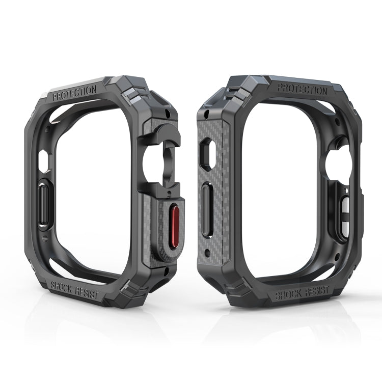 TPU + PC Carbon Fiber Shockproof Case For Apple Watch, Ultra 3 / 2 / 1 49mm