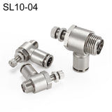 LAIZE Nickel Plated Copper Male Thread Throttle Valve Pneumatic Connector, SL4-01, SL4-02, SL4-M5, SL6-01, SL6-02, SL6-03, SL6-04, SL6-M5, SL8-01, SL8-02, SL8-03, SL8-04, SL10-01, SL10-02, SL10-03, SL10-04, SL12-02, SL12-03, SL12-04