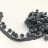 20 Yards Pompom Lace Ribbon Fur Ball Trim For Craft DIY Curtain Home Decorative Clothes Sewing Accessories, 1CM 1CM Light Grey