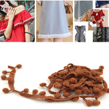 20 Yards Pompom Lace Ribbon Fur Ball Trim For Craft DIY Curtain Home Decorative Clothes Sewing Accessories, 1CM 1CM Brown