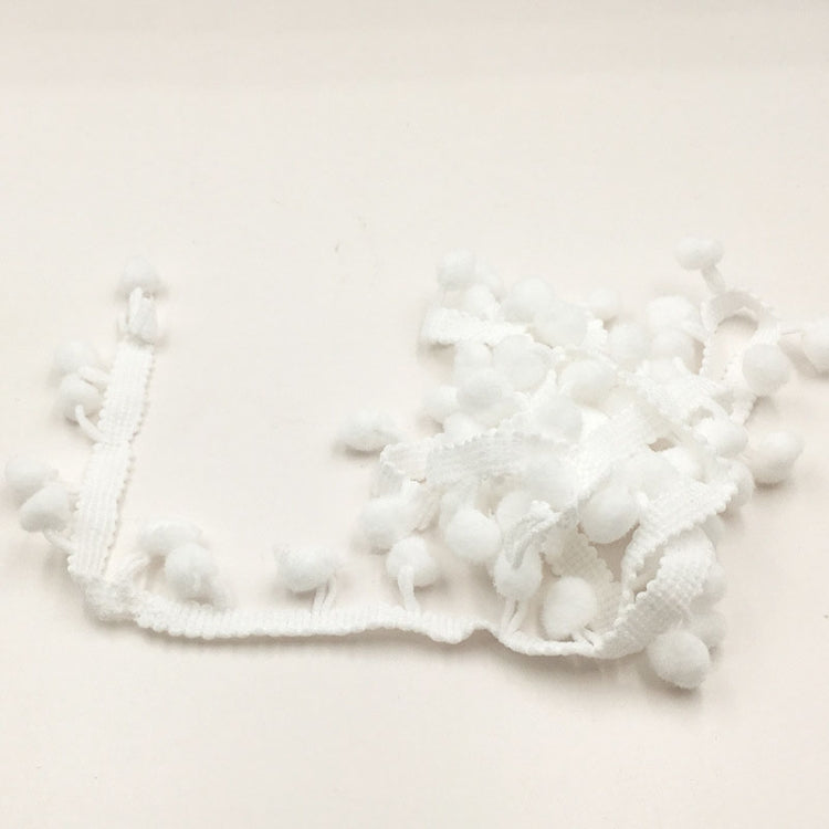 20 Yards Pompom Lace Ribbon Fur Ball Trim For Craft DIY Curtain Home Decorative Clothes Sewing Accessories, 1CM