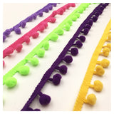 20 Yards Pompom Lace Ribbon Fur Ball Trim For Craft DIY Curtain Home Decorative Clothes Sewing Accessories, 1CM