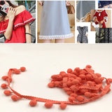 20 Yards Pompom Lace Ribbon Fur Ball Trim For Craft DIY Curtain Home Decorative Clothes Sewing Accessories, 1CM 1CM Dark Snow Teeth