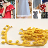 20 Yards Pompom Lace Ribbon Fur Ball Trim For Craft DIY Curtain Home Decorative Clothes Sewing Accessories, 1CM 1CM Golden