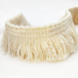 25m 4cm Beige Cotton Thread Tassel Lace Decorative Ribbon For Craft DIY Curtain Home Decorative Clothes Sewing Accessories