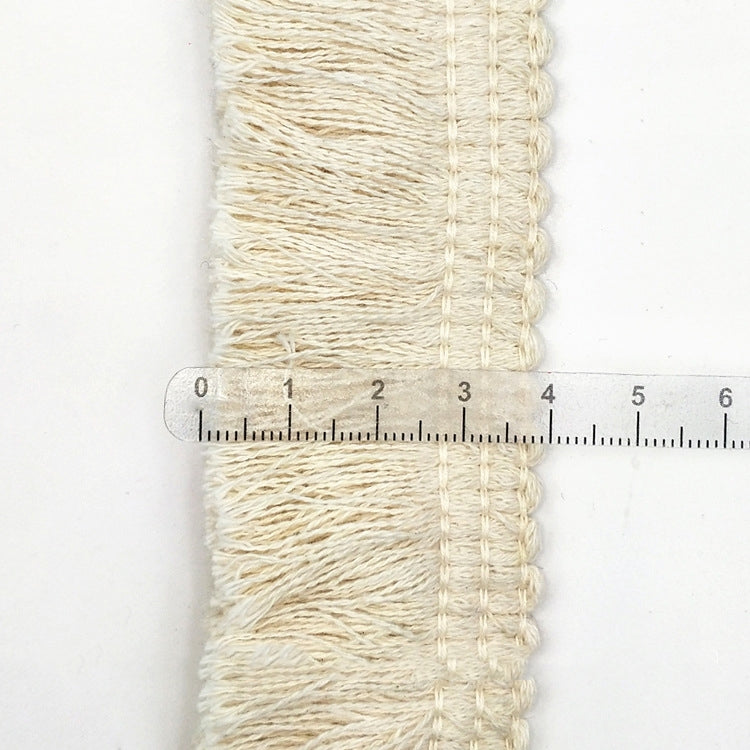 25m 4cm Beige Cotton Thread Tassel Lace Decorative Ribbon For Craft DIY Curtain Home Decorative Clothes Sewing Accessories